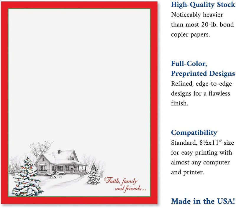 Current Winter Home Christmas Stationery - Holiday Letters, Printer Paper, 25 Sheets, 8½ x 11 Inch, by - Image 4
